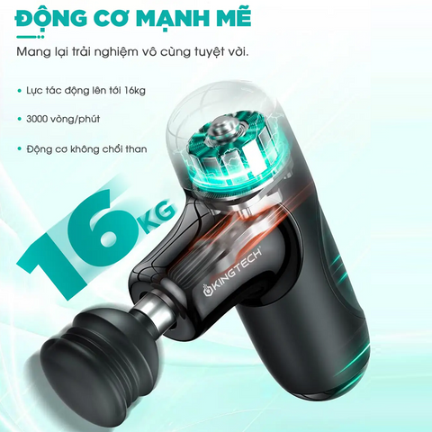 Máy Massage Mini Cầm Tay KINGTECH A1 - Thiết Bị Massage Trị Liệu Sạc Pin, 5 Đầu Massage, Chống Ồn, Giảm Căng Thẳng, Dễ Dàng Mang Theo