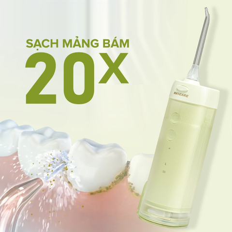 Máy tăm nước cầm tay Maxcare UltraClean Max456Pro - Công nghệ phun ngắt, dung tích 200ml, 5 chế độ làm sạch cho răng khỏe mạnh