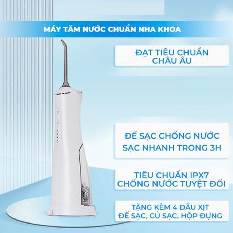Máy Tăm Nước HANGY XY-1 - Sạc Nhanh, Chống Nước IPX7, 4 Đầu Xịt, Pin 1500mAh, Phù Hợp Du Lịch, Dùng Đến 30 Ngày