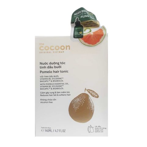 Nước Dưỡng Tóc Cocoon Pomelo Hair Tonic 140ml - Tinh Dầu Bưởi Giảm Rụng Tóc, Tảo Bảo Vệ Da Đầu, Tóc Bóng Khỏe, Thương Hiệu Việt Nam