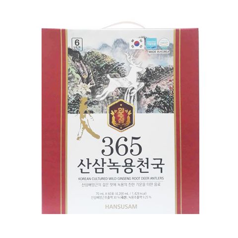 Nước Hồng Sâm Nhung Hươu Núi 365 Korean Ginseng Antlers - Thức Uống Bổ Dưỡng Giúp Tăng Cường Sức Khỏe, Thích Hợp Cho Cả Gia Đình