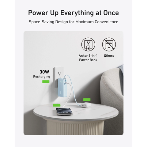 Pin sạc dự phòng Anker Fusion 10000mAh A1637 - Sạc nhanh 30W với cáp tích hợp Type C và Lightning, thiết kế gọn nhẹ, tiện lợi
