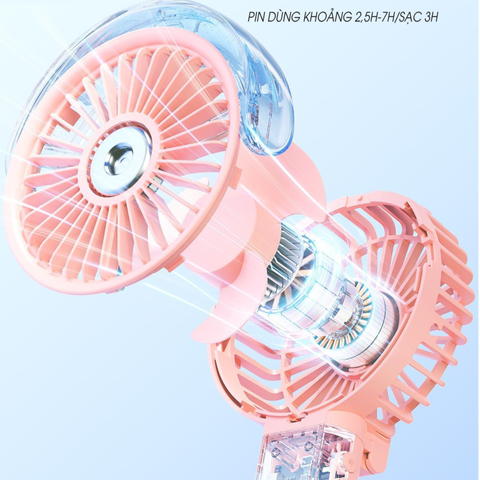 Quạt Cầm Tay Mini Creen CR-S5 Tích Hợp Phun Sương - Quạt Tản Nhiệt Thông Minh, Thiết Kế Gọn Nhẹ Dành Cho Ngày Nóng Khô