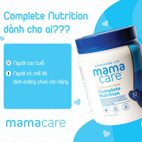 Sữa Bột Dinh Dưỡng Mama Care Completeness cho Người Lớn Tuổi - Vitamin và Khoáng Chất Tăng Cường Miễn Dịch, Hỗ Trợ Tiêu Hóa 500g