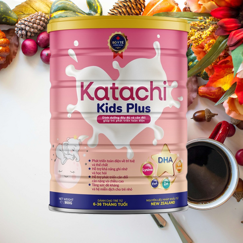 Sữa Bột Katachi Kids Plus 900g - Dinh Dưỡng Hỗ Trợ Phát Triển Chiều Cao, Tăng Cường Miễn Dịch Cho Trẻ Từ 6 Đến 36 Tháng Tuổi