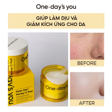 Toner Pad Dưỡng Ẩm Sáng Da One Day’s You Help Me! Honey C-Pad - Làm Sáng Và Dưỡng Chất Cho Da 60 Miếng 125ml