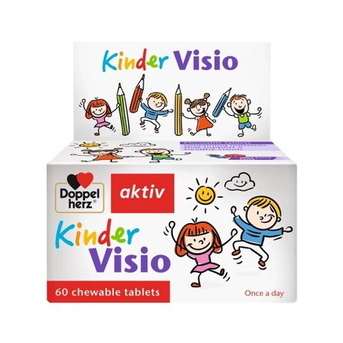 Viên Nhai Hỗ Trợ Bổ Mắt Cho Trẻ Doppelherz Kinder Visio - Bổ Sung Vitamin A, E, Lutein, Hương Vị Trái Cây Ngon Miệng