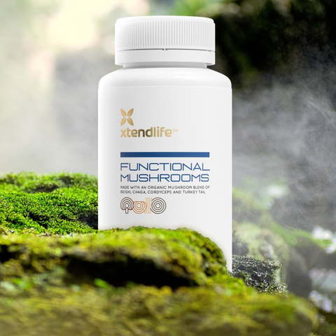 Viên uống nấm hữu cơ Xtend Life Functional Mushrooms - Hỗ trợ miễn dịch, tăng cường sức khỏe với nấm Linh Chi, Chaga, Vân Chi, 120 viên