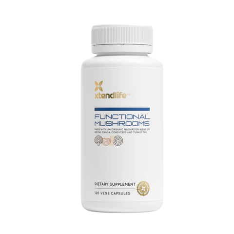 Viên uống nấm hữu cơ Xtend Life Functional Mushrooms - Hỗ trợ miễn dịch, tăng cường sức khỏe với nấm Linh Chi, Chaga, Vân Chi, 120 viên