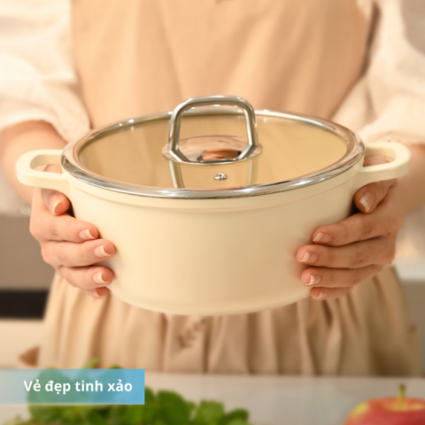 Bộ 5 Nồi Chảo Chống Dính Phủ Gốm Haatz - Nồi Chảo Thực Phẩm An Toàn, Dễ Dàng Vệ Sinh, Chất Liệu Cao Cấp, Thiết Kế Tinh Tế
