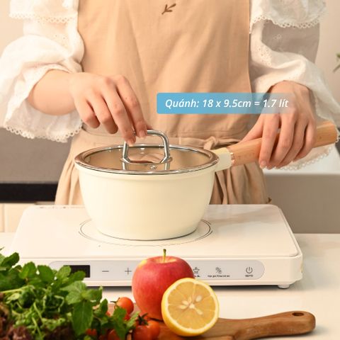 Bộ Quánh Chảo Phủ Gốm Chống Dính Haatz Dày 9 Lớp - Chảo Rán và Quánh Thích Hợp Mọi Loại Bếp, Thiết Kế Sang Trọng, Dễ Dàng Vệ Sinh