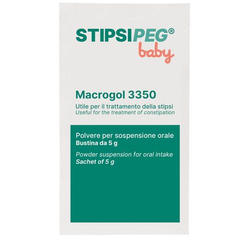 Bột hỗ trợ nhuận tràng Stipsipeg Baby Macrogol 3350 cho trẻ từ 6 tháng - Làm mềm phân, hỗ trợ tiêu hóa tự nhiên hiệu quả và an toàn.