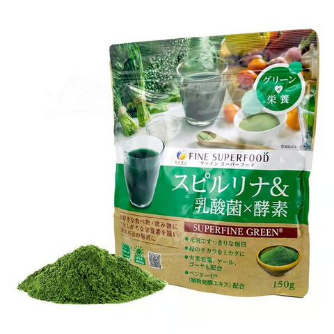 Bột Tảo Xoắn Hữu Cơ Fine Japan Spirulina Plus 150g - Siêu Thực Phẩm Tăng Cường Sức Khỏe & Làm Đẹp Da