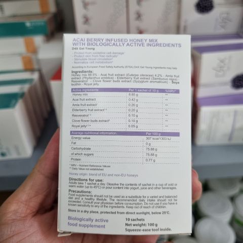 D4X Get Young Vision - Thực phẩm chức năng trẻ hóa và làm đẹp da, hỗ trợ chống oxy hóa, hộp 10 gói, sức khỏe toàn diện