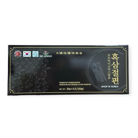 Hắc Sâm Thái Lát Tẩm Mật Ong Bio Apgold Hankook Panax Hàn Quốc - Tăng Cường Sức Khỏe và Đề Kháng 100g