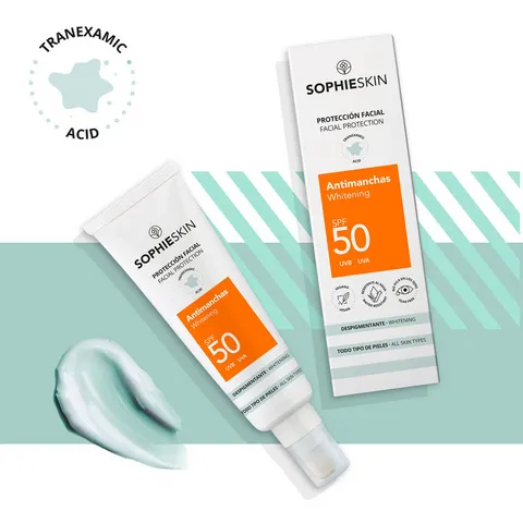 Kem Chống Nắng Sophieskin Antimanchas Whitening SPF50 - Bảo Vệ Da UV, Ngăn Sạm Da, Làm Sáng Mịn Da Mặt 50ml