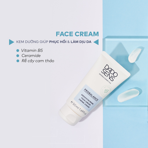 Kem Dưỡng Phục Hồi Dado Sens Face Cream 50ml - Làm Dịu, Cấp Ẩm Cho Da Nhạy Cảm Hỗ Trợ Khôi Phục Tổn Thương