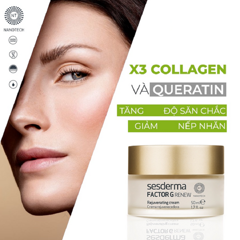 Kem Dưỡng Ẩm Sesderma Factor G Renew - Kem Rejuvenating Chống Nếp Nhăn Cho Da Khô, Săn Chắc, Đều Màu 50ml