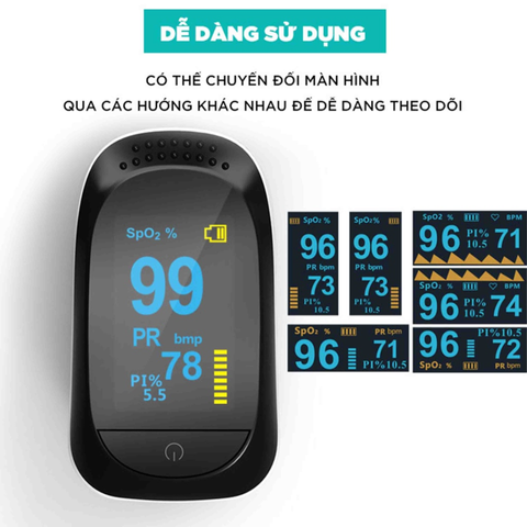 Máy đo nồng độ oxy máu SPO2 và nhịp tim Kingtech Pulse - Thiết bị y tế không xâm lấn, chính xác cao cho mọi lứa tuổi
