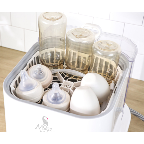 Máy Rửa Bình Sữa Đa Năng Moaz BeBe MB064 - Tiệt Trùng, Sấy Khô, Rửa Nhanh và Bảo Quản Bình Sữa Cho Mẹ Bỉm Sữa