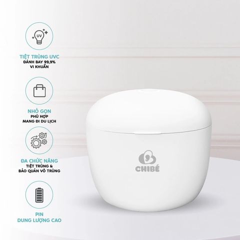 Máy Tiệt Trùng Mini UV Chibé Magic 2 CB014 - Tiệt Trùng Nhanh Chóng Đồ Dùng Của Bé, An Toàn Và Tiện Lợi Khi Di Chuyển