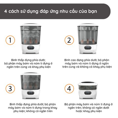 Máy Tiệt Trùng Sấy Khô Baby Brezza BRZ10030 Mỹ - Thiết Kế Sang Trọng, Tích Hợp Tính Năng Tự Động An Toàn Cho Bé