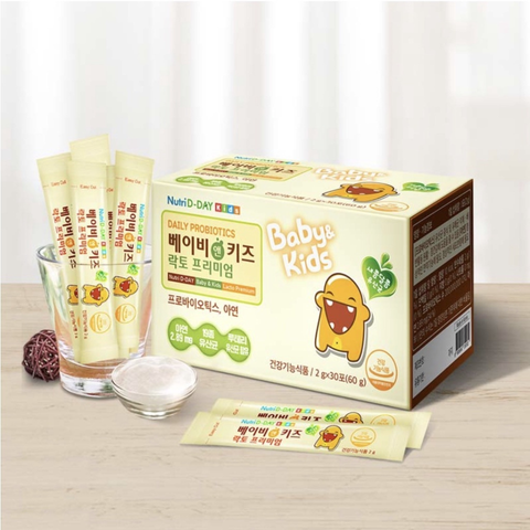 Men vi sinh Nutri D-Day Baby & Kids Lacto Premium - 6 tỷ lợi khuẩn hỗ trợ tiêu hóa và tăng cường sức đề kháng cho trẻ từ 1 tuổi