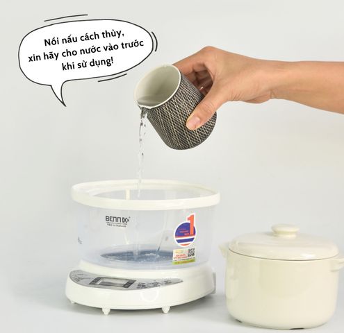 Nồi Chưng Yến Bennix BN07SLC 0.7L Cao Cấp - Nấu Cháo, Làm Sữa Chua, Giữ Ấm, Công Suất 200W, Chất Liệu Nhựa PP, Đế Cao Su Chống Trượt