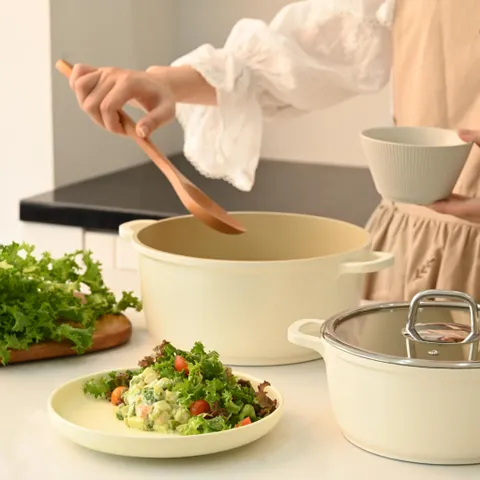 Nồi phủ gốm chống dính cao cấp Haatz Hàn Quốc - Chất liệu bền bỉ, dễ vệ sinh, phù hợp mọi loại bếp, nhiều kích thước 20, 24, 28cm