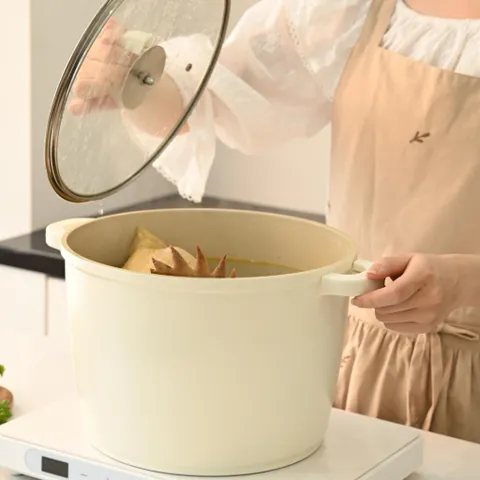 Nồi phủ gốm chống dính cao cấp Haatz Hàn Quốc - Chất liệu bền bỉ, dễ vệ sinh, phù hợp mọi loại bếp, nhiều kích thước 20, 24, 28cm