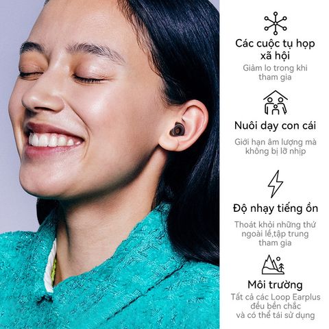 Nút Tai Giảm Tiếng Ồn Loop Engage Plus 16dB SNR - Lọc Âm Thanh Tốt Nhất, Thiết Kế Thời Trang, Sử Dụng Hàng Ngày