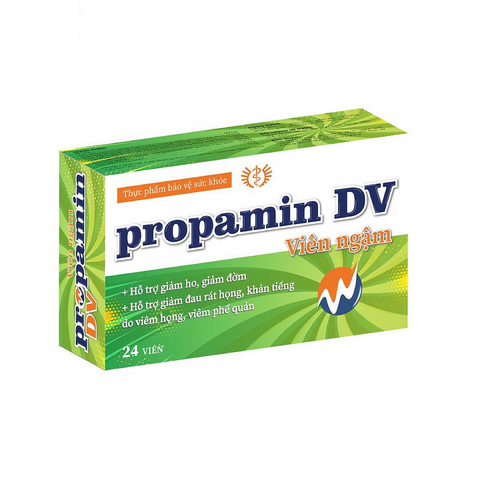 Viên ngậm Propamin DV Dược Vương - Hỗ trợ giảm ho, dịu họng cho trẻ và người lớn, vị thơm ngọt, 24 viên/hộp