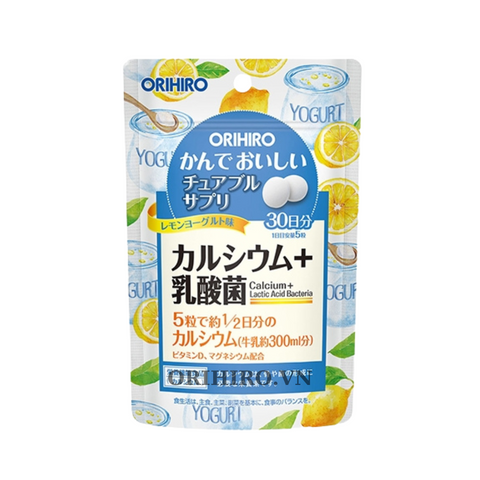 Viên Nhai Bổ Sung Canxi và Lợi Khuẩn Orihiro Nhật Bản - Hỗ Trợ Xương Khớp và Tiêu Hóa, Dành Cho Trẻ Em và Người Lớn, Vị Socola
