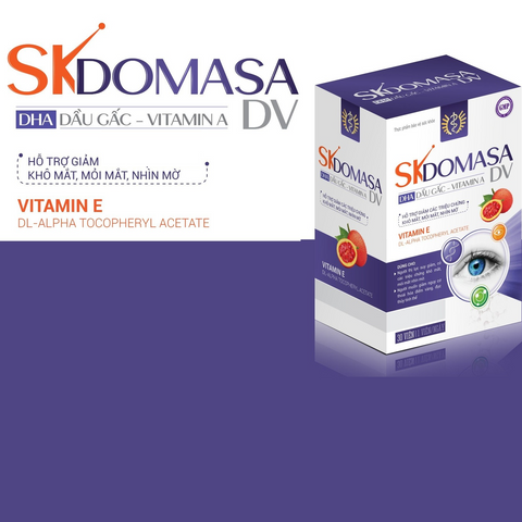 Viên uống bổ mắt SK Domasa Dược Vương - Hỗ trợ thị lực, giảm khô, mỏi mắt - Bổ sung Vitamin A, E, Dầu gấc - 30 viên