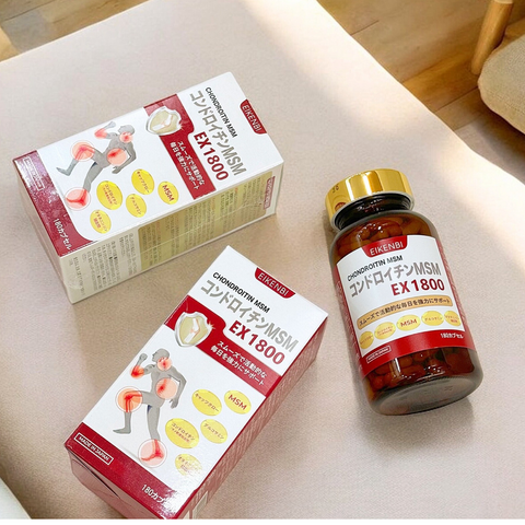 Viên Uống Hỗ Trợ Xương Khớp MSM EX1800 Eikenbi - Giảm Đau, Tăng Linh Hoạt, Bồi Bổ Cho Người Cao Tuổi, Hộp 180 Viên