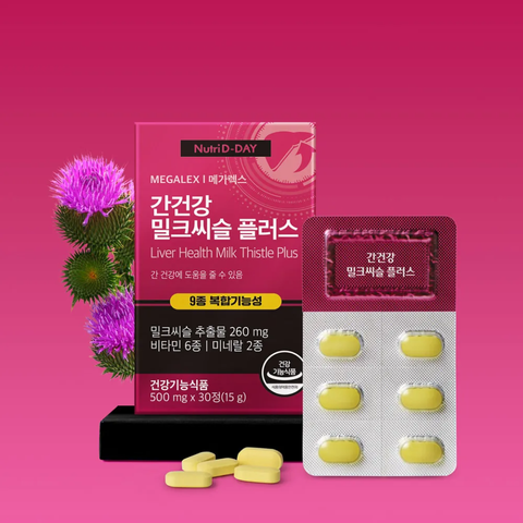 Viên uống Nutri D-Day Megalex Milk Thistle Plus - Hỗ trợ sức khỏe gan, thải độc và phục hồi chức năng gan hiệu quả, hộp 30 viên