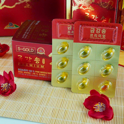 Viên Uống Tinh Dầu Thông Đỏ Daesan S-Gold Premium 180 Viên - Tăng Cường Sức Khỏe, Hỗ Trợ Gan và Giấc Ngủ Tốt Hơn