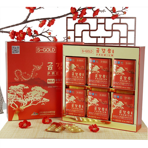 Viên Uống Tinh Dầu Thông Đỏ Daesan S-Gold Premium 180 Viên - Tăng Cường Sức Khỏe, Hỗ Trợ Gan và Giấc Ngủ Tốt Hơn