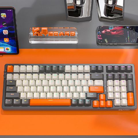 Bàn phím cơ Bluetooth K8BT Hotswap Red Switch LED Gaming - Kết nối USB 2.4Ghz và Type C, Thiết kế nhỏ gọn, 18 chế độ LED đẹp mắt