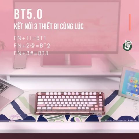 Bàn Phím Cơ Không Dây Bluetooth Leobog K81BT - Gasket Mount, 81 Phím, LED RGB, Crystal Switch, Phụ Kiện Gaming Độc Đáo