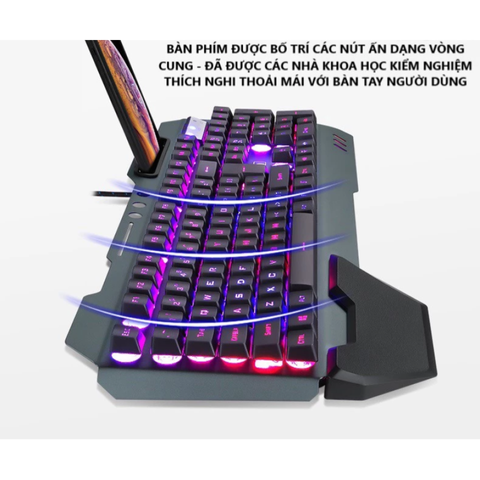 Bàn Phím Gaming Giả Cơ K618 Super Pro - 10 Chế Độ Đèn LED Công Thái Học, Gõ Mượt Cho Game Thủ - Thiết Kế Hiện Đại, 104 Phím Full Size