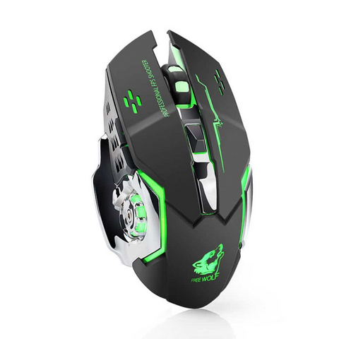 Chuột Không Dây Freewolf X8 Pro 2.4GHz - LED RGB 7 Màu, Cảm Biến Quang Học Hero, Kết Nối 10m, Pin Sạc, Phù Hợp Với Game Thủ