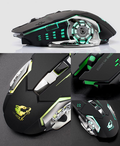 Chuột Không Dây Freewolf X8 Pro 2.4GHz - LED RGB 7 Màu, Cảm Biến Quang Học Hero, Kết Nối 10m, Pin Sạc, Phù Hợp Với Game Thủ