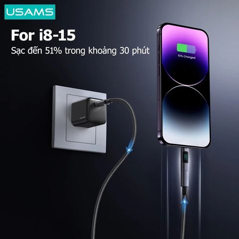 Đầu Chuyển C to C USAMS US-SJ682 AU18 100W Adapter Nhôm Hợp Kim - Tiện Lợi Kết Nối Thiết Bị Type-C và Đầu Ra Digital Display