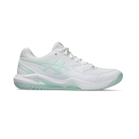 Giày Tennis Nữ Asics Gel-Dedicate 8 Wide - Giày Pickleball Đấu Trường Thể Thao Màu Trắng/Xanh Mint, Thoáng Khí và Bền Bỉ