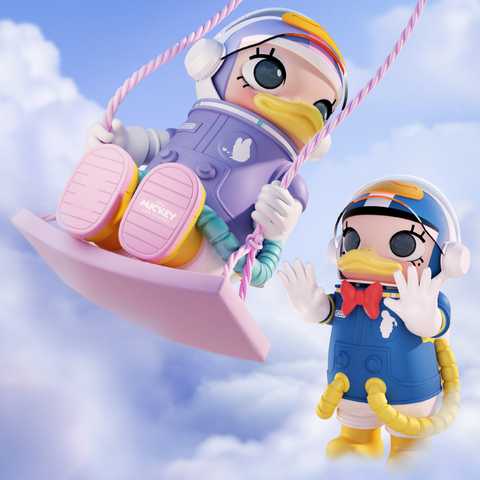 Mô hình Pop Mart Mega Space Molly 1000% Daisy Duck - Figurine của Disney, Trang trí nhà cửa độc đáo, Quà tặng cho người hâm mộ