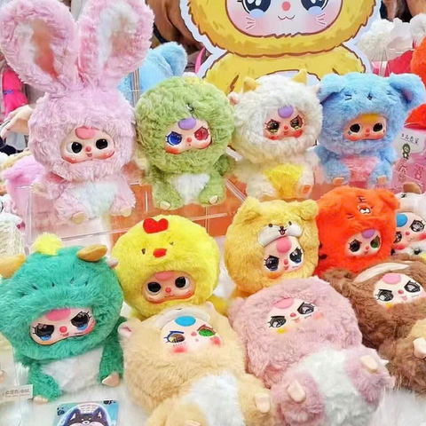 Bộ 6 búp bê nhồi bông 12 con giáp Trung Quốc Baby Three - Đồ chơi trang trí dễ thương cho fan văn hóa Á Đông