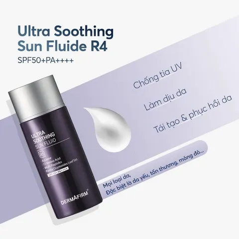 Sữa Chống Nắng Dermafirm Ultra Soothing Sun Fluid R4 SPF50+PA++++ - Dưỡng Ẩm, Bảo Vệ Da, Chống Tia UV - 50ml