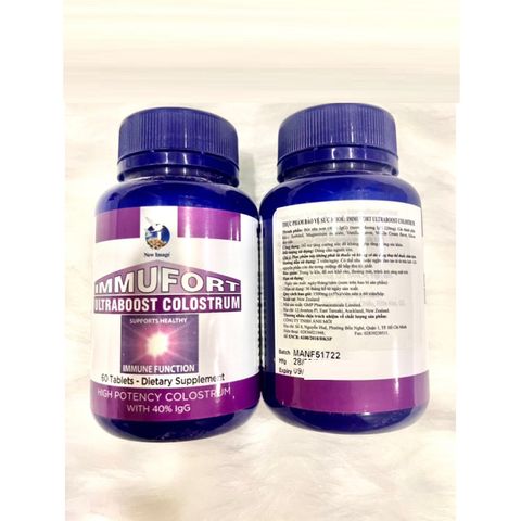 Sữa Non Cô Đặc Immufort Ultraboost Colostrum Dạng Viên - Tăng Cường Đề Kháng, Hệ Miễn Dịch, Dễ Dàng Sử Dụng, 60 Viên