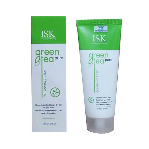 Sữa Rửa Mặt Trà Xanh ISK Green Tea Cleansing Foam - Làm Sạch Sâu, Giữ Ẩm, Chống Mụn, Dành Cho Da Dầu Mụn 150ml